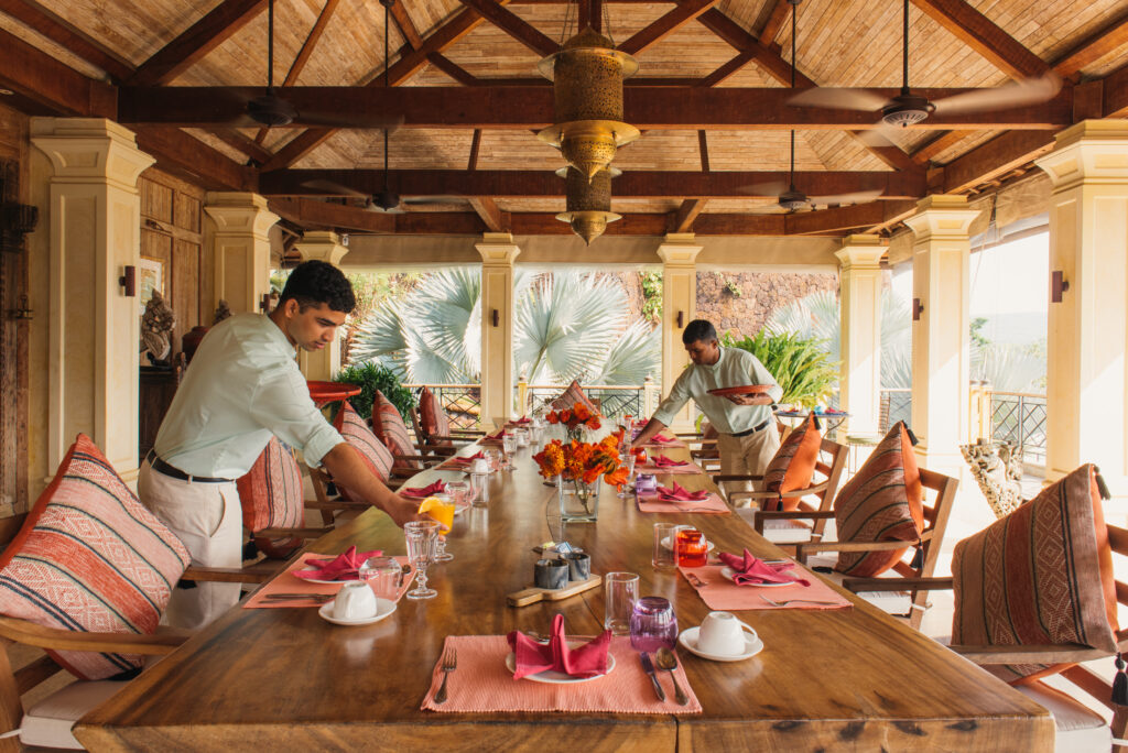 dining table restaurant at luxury resort